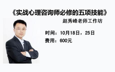 太原10月18日《实战心理咨询师必修的五项技能》赵秀峰老师工作坊